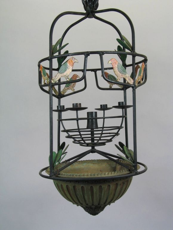 Circa 1940's Bird cage candle lantern