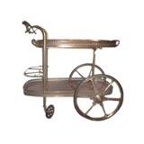 Circa 1930's Brass Wood   Cart