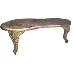 Circa 1920's Kidney shaped marble topped table