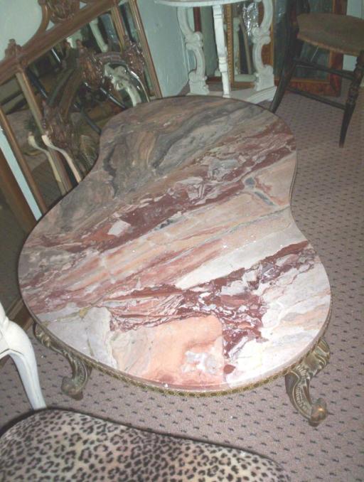 Italian Circa 1920's Kidney shaped marble topped table