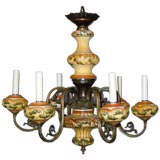 Circa 1950's Tuscan hand painted  ceramic chandelier