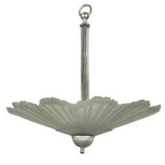 Antique Large Deco Frosted Glass Pendant/semi Flush Mount