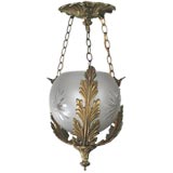 Ornate frosted etched glass lantern