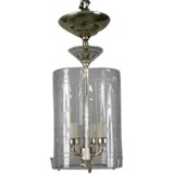 Circa 1940's Etched Curved lantern
