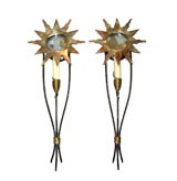 Large Pair of Sun sconces