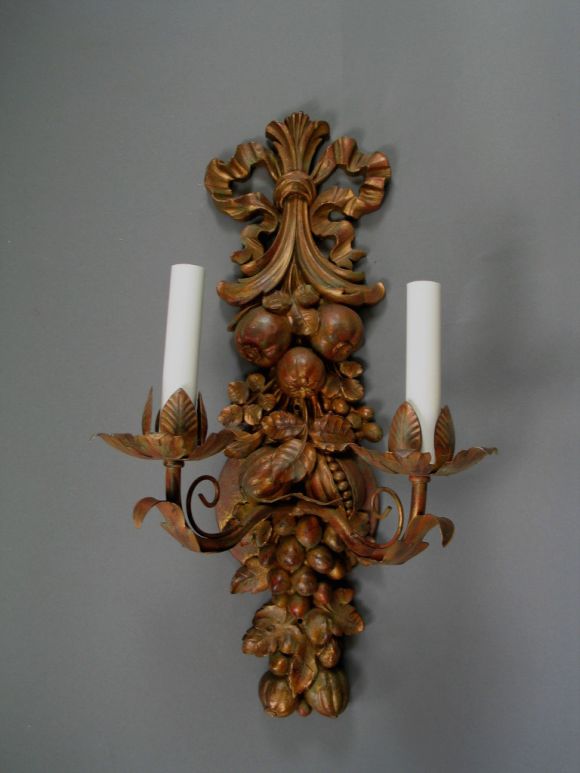 Pair  Double Arm Sconces