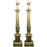 Vintage Pair corinthian column lamps
