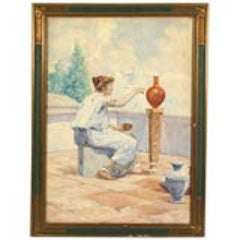 Greek Artist Watercolor Painting 8