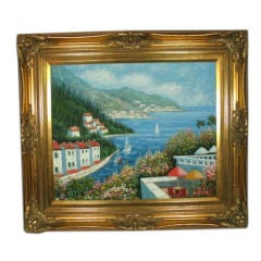 Mediterranean Scene Oil Paintig