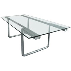 Vintage Metal and Glass Desk Table by Castelli