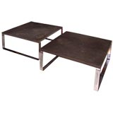pair of slate low tables