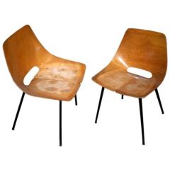  Set of Six Tonneau Chairs designed by Pierre Guariche