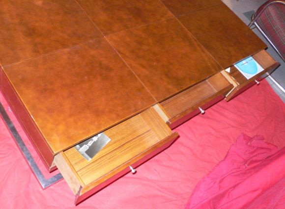 large leather covered stereo coffee table 2