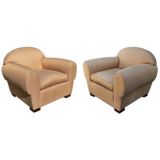pair of large club chairs by René Drouet