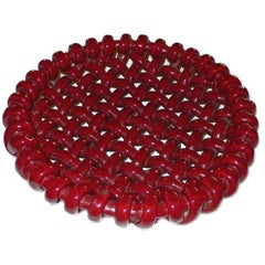 Vallauris woven ceramic dish