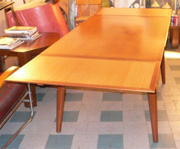 French Mahogany Dining Table with Extensions by G Poisson For Sale