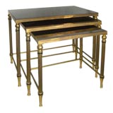 nest of tables , black opaline