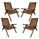 Pair of Caned Armchairs attributed to Pierre Jeanneret