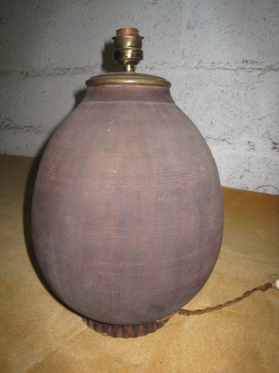 keramik art deco tischlampe (Art déco) im Angebot