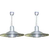 Pair of Modernist Chandeliers By Holophane