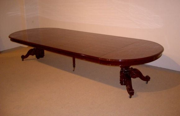 A Fine Large French 19th Century Solid Mahogany Oval Table For Sale 2