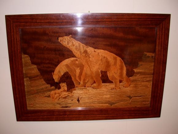 Fine Marquetry Panel by Auguste Herbst