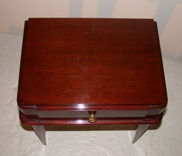 Pair of Fine French Art Deco Mahogany Side Tables For Sale 5