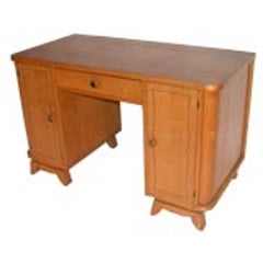 French 1950s Sycamore Desk 8