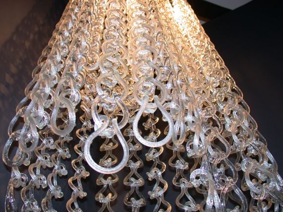 Italian A Fine Large 1960s Murano Chandelier by Mangiarotti For Sale