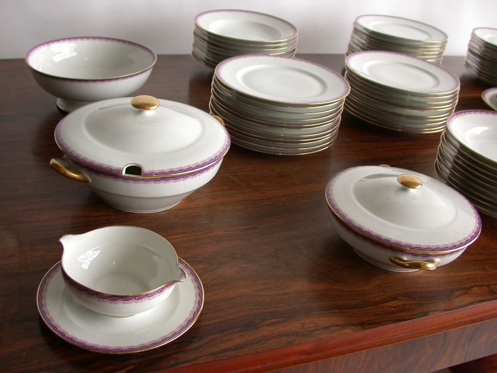 Art Deco French Limoges Dinner Service by Ahrenfeldt For Sale