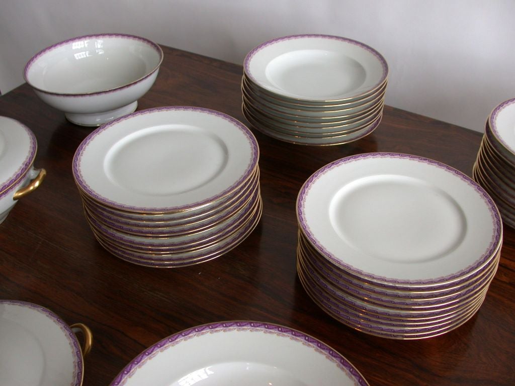 French Limoges Dinner Service by Ahrenfeldt In Good Condition For Sale In Long Island City, NY