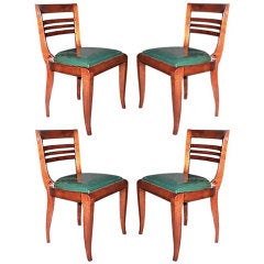 Set of Four French Art Deco Mahogany Chairs 3
