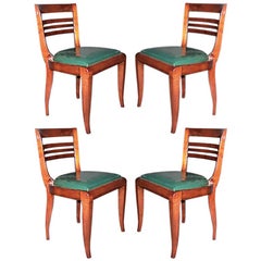 Set of Four French Art Deco Mahogany Chairs