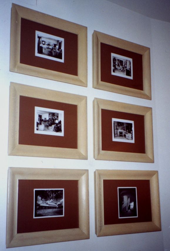 Group of six oak picture frames. Custom-made for the A.L. Koolish residence. Samuel Marx, architect. Stone canyon road, bel air, CA. Priced as a set.