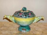 Antique Ceramic Bowl with Lid #7078, by Vally Wielseltheir