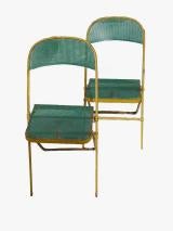 Retro PAIR OF 50s FRENCH GARDEN CHAIRS