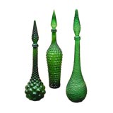 Set of Three Venetian Glass Bottles