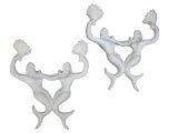 Pair of Double Mermaid Wall Sconces