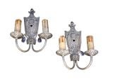 Antique Pair of French Pewter Sconces