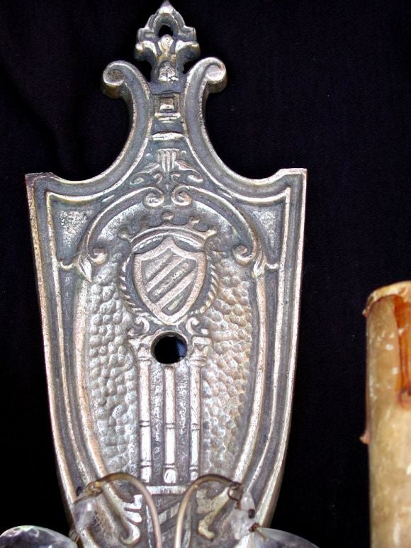 Pair of French Pewter Sconces