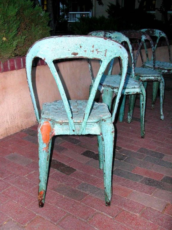 French Set of Four 1920s Bistro Chairs
