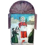 Antique 19th century Tin Retablo of San Ramon