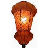 Hand Blown Venetian Glass Orange Corset Chandelier