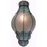 Large Hand Blown Venetian Glass Aquamarine Chandelier