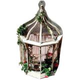 White Washed Wall Mount Bird Cage