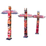 Set of Three Balinese Totem Poles