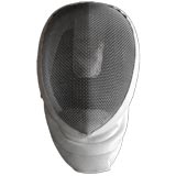 French White Leather Epee Helmet