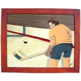 Vintage Folk Art Hockey Player