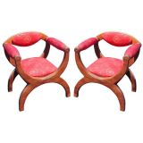 Vintage Pair of Mahogany Armchairs