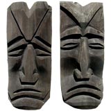 Pair of Giant Carved Tikis